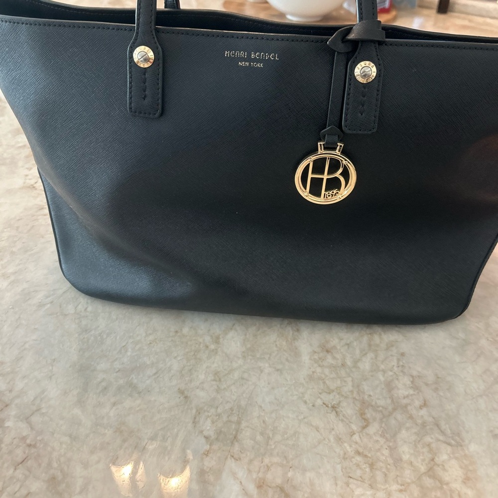 Henri Bendel Black Leather Tote